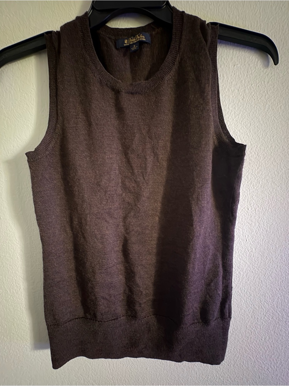 Brooks Brothers Chocolate Brown Merino Crewneck Tank